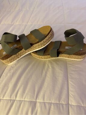 Steve Madden Olive Green Espadrille Platform Sandal